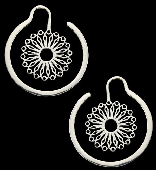 Flower Point White Brass Ear Weights Sale