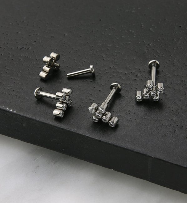 Cross CZ Titanium Internally Threaded Labret For Cheap - Image 2
