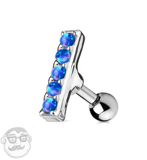 16G Blue Opal Rail Cartilage Barbell For Sale
