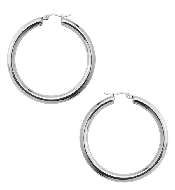 Thick Stainless Steel Hoop Earrings Online Hot Sale