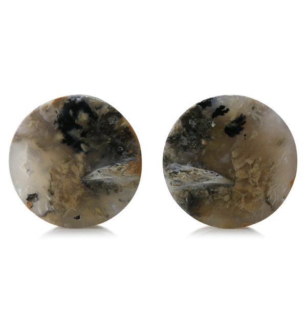Tiger Agate Dendritic Stone Plugs 1 & 3 8  (35mm) Version 1 For Cheap