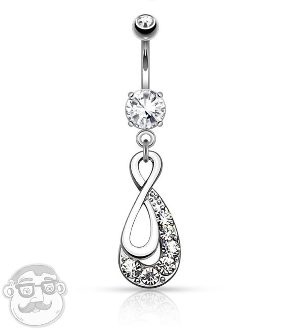 Silver Infinity CZ Belly Button Ring For Discount