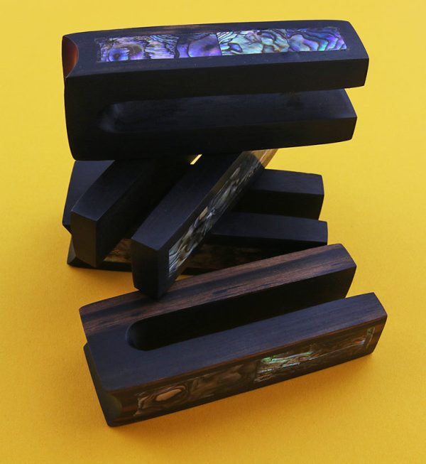 Tower Areng Wood Ear Weights with Abalone Shell Inlay Cheap - Image 2