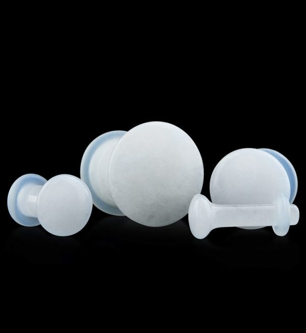 White Quartz Stone Plugs - Single Flare Online - Image 2