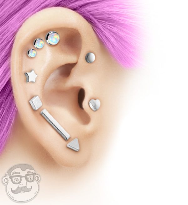 16G PVD Black Large Bar Internally Threaded Flat Back Steel Post Hot on Sale - Image 2