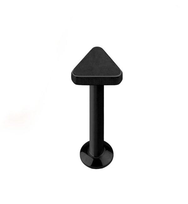 16G PVD Black Triangle Top Internally Threaded Flat Back Steel Post Online