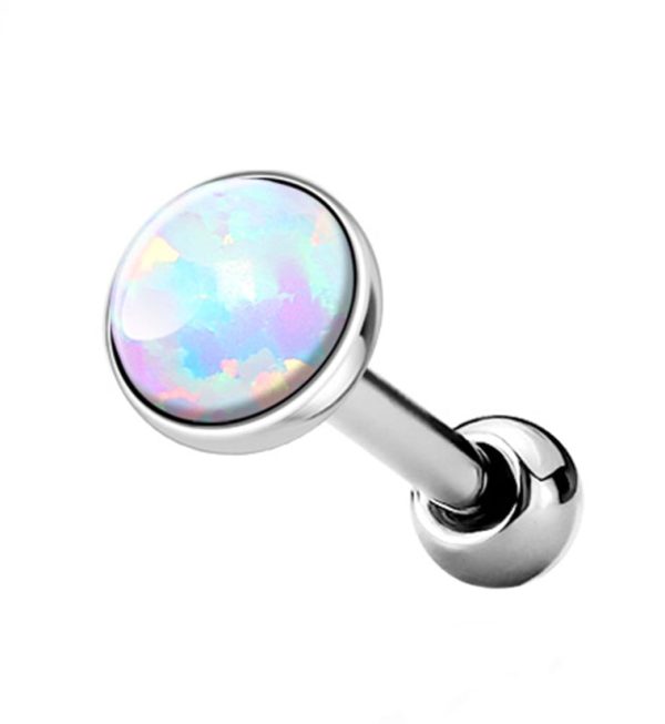 White Opal Top Tragus - Cartilage Barbell Online now
