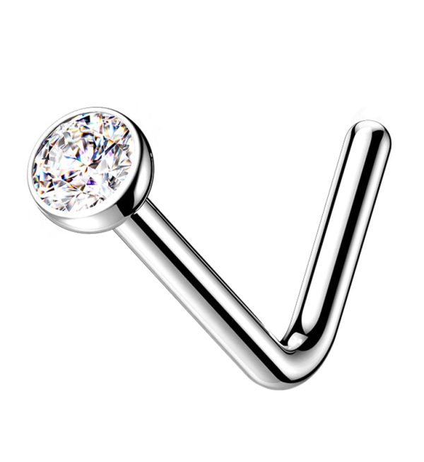 CZ Top L Bend Titanium Nose Ring Online