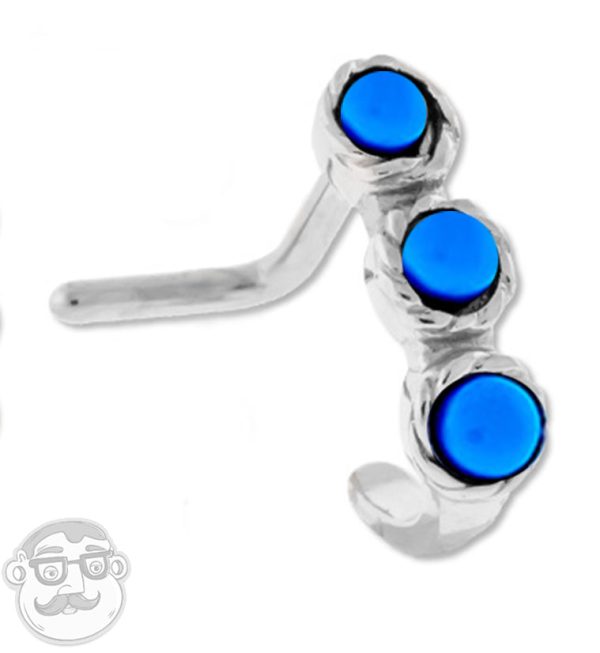 18G Howlite Turquoise Stone Nose Curve Ring Fashion