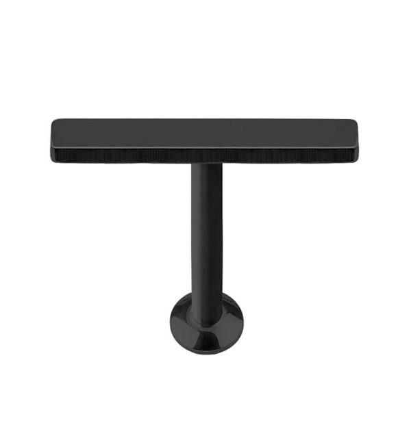 16G PVD Black Large Bar Internally Threaded Flat Back Steel Post Hot on Sale