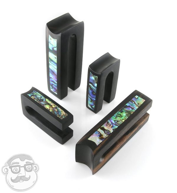 Tower Areng Wood Ear Weights with Abalone Shell Inlay Cheap