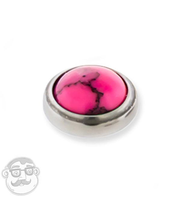 Pink Howlite Stone Titanium Bezel End on Sale